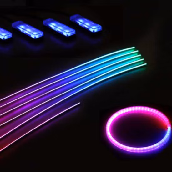 12V カーアクセサリー インテリア装飾とアクセサリー サウンドアクティブ APP コントロールカー LED ストリップライト 5 in 1 アンビエント照明キット