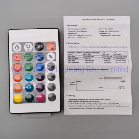 DC 12V/24V SMD5050 RGB 色変更ロープライト リモートコントローラーおよび電源付きフレキシブルストリップライトキット ブリスター包装付き LED ストリップキット